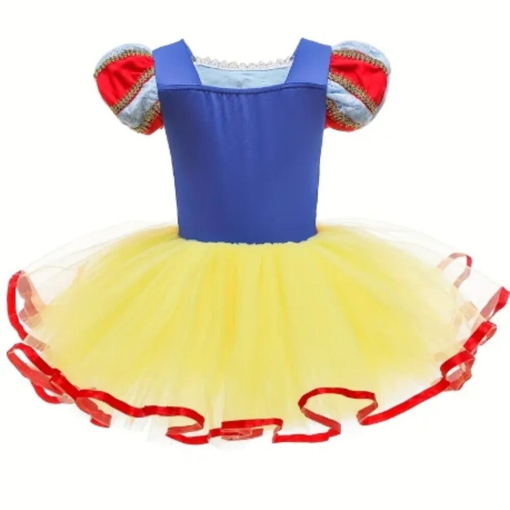 Princess Snow White Tutu Romper Leotard Dress Girls Halloween Costume - Picture 3 of 5